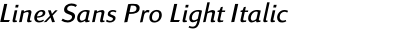 Linex Sans Pro Light Italic
